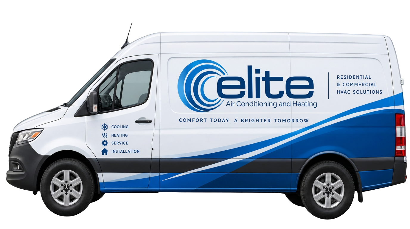 Elite Air Conditioning and Heating service van